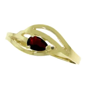 0.3 Carat 14K Solid Yellow Gold Grain Of Truth Garnet Ring