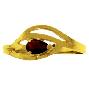 0.3 Carat 14K Solid Yellow Gold Grain Of Truth Garnet Ring