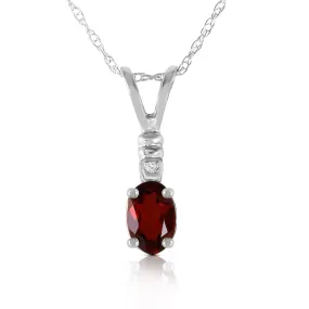 0.46 Carat 14K Solid White Gold Love Is Good Garnet Diamond Necklace