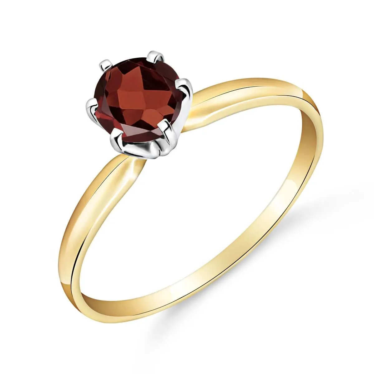 0.65 Carat 14K Solid Yellow Gold Solitaire Ring Natural Garnet