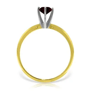 0.65 Carat 14K Solid Yellow Gold Solitaire Ring Natural Garnet