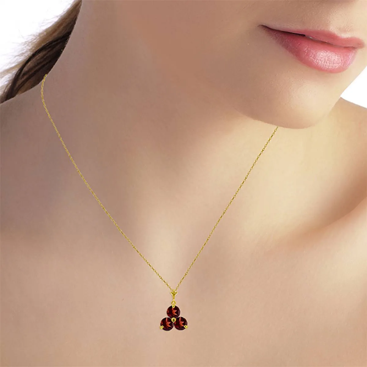 0.75 Carat 14K Solid Yellow Gold Have Your Cake Garnet Necklace