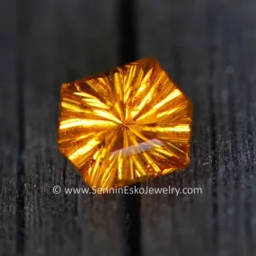 0.89 Carat Spessartite Garnet Hexagon -  6x4.9mm - Galaxy Cut