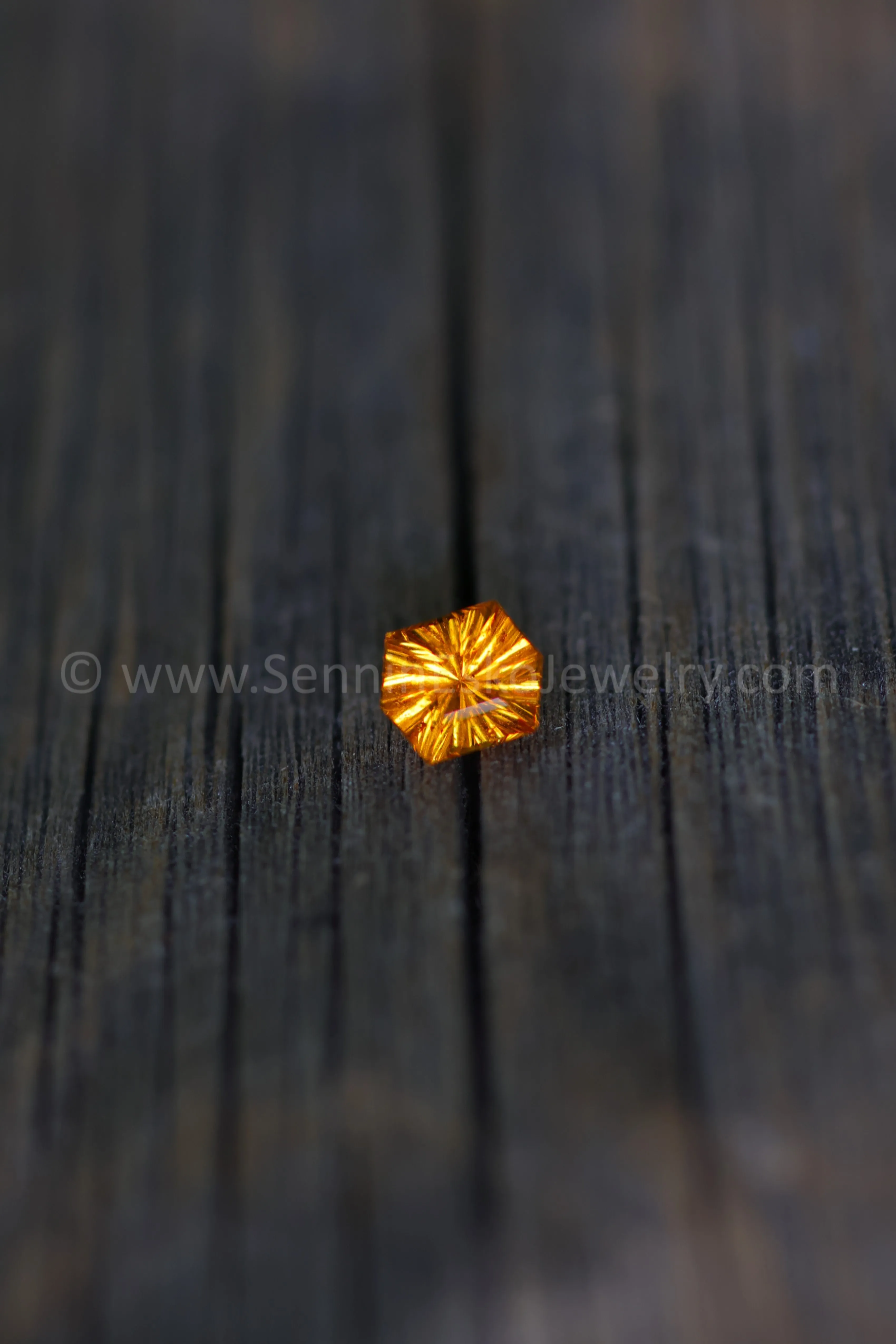 0.89 Carat Spessartite Garnet Hexagon -  6x4.9mm - Galaxy Cut