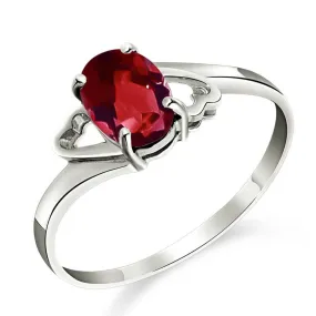 0.9 Carat 14K Solid White Gold Irresistable Touch Garnet Ring