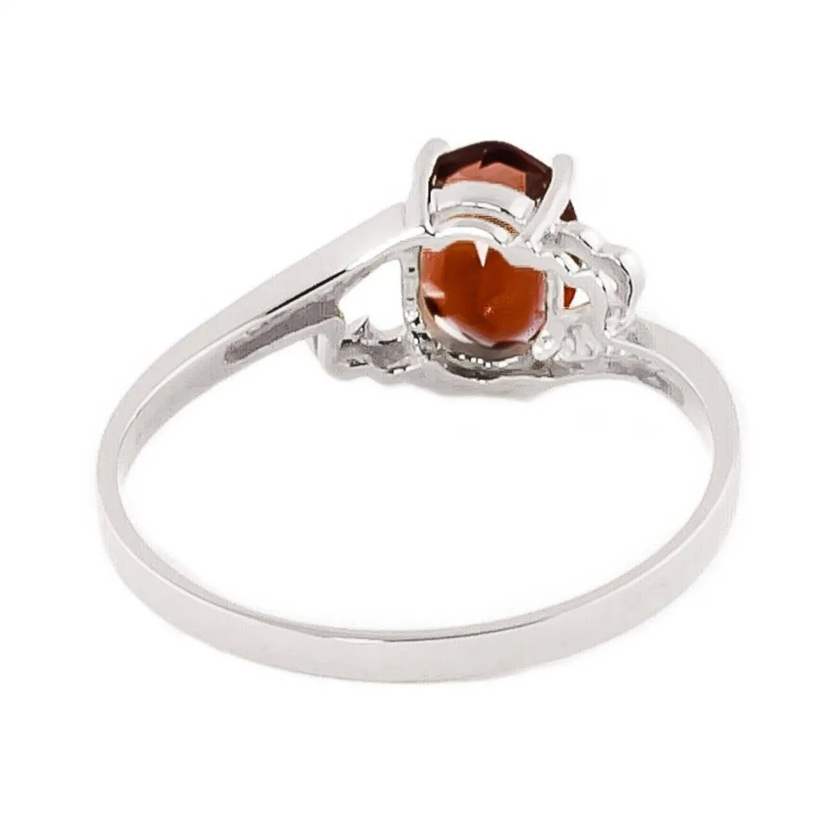 0.9 Carat 14K Solid White Gold Irresistable Touch Garnet Ring