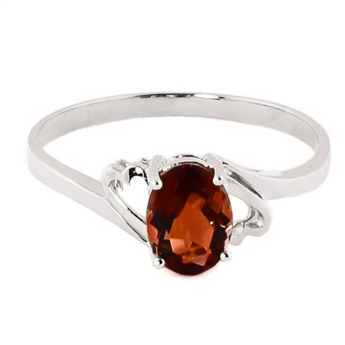 0.9 Carat 14K Solid White Gold Irresistable Touch Garnet Ring