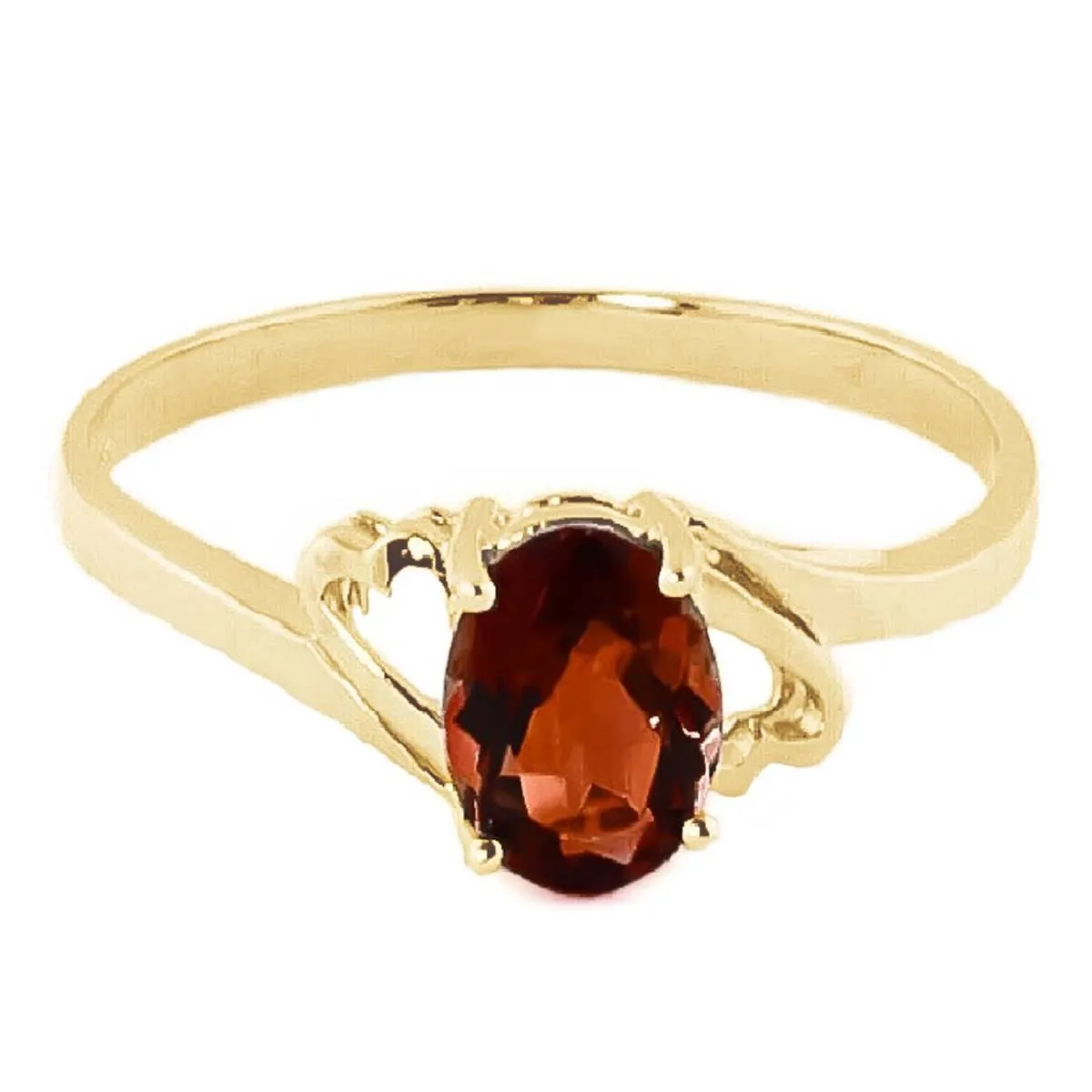 0.9 Carat 14K Solid Yellow Gold Nearly Outstanding Garnet Ring