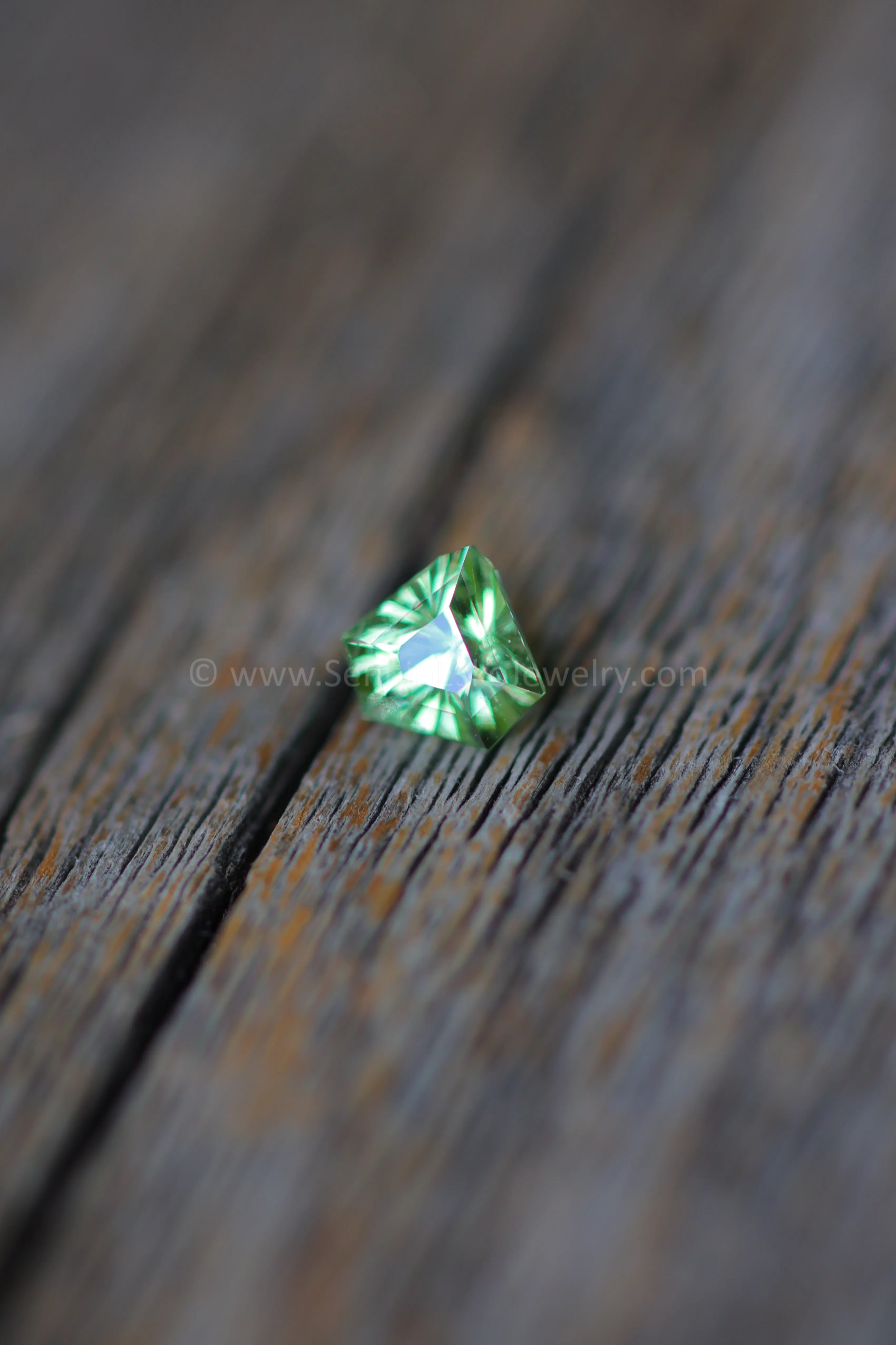 0.9 Carat Merelani Mint Garnet Triangle -  6.5x5.9mm - Galaxy Cut