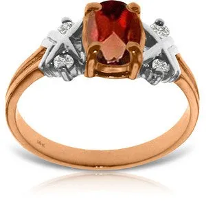 0.97 Carat 14K Solid Rose Gold Xo Garnet Diamond Ring