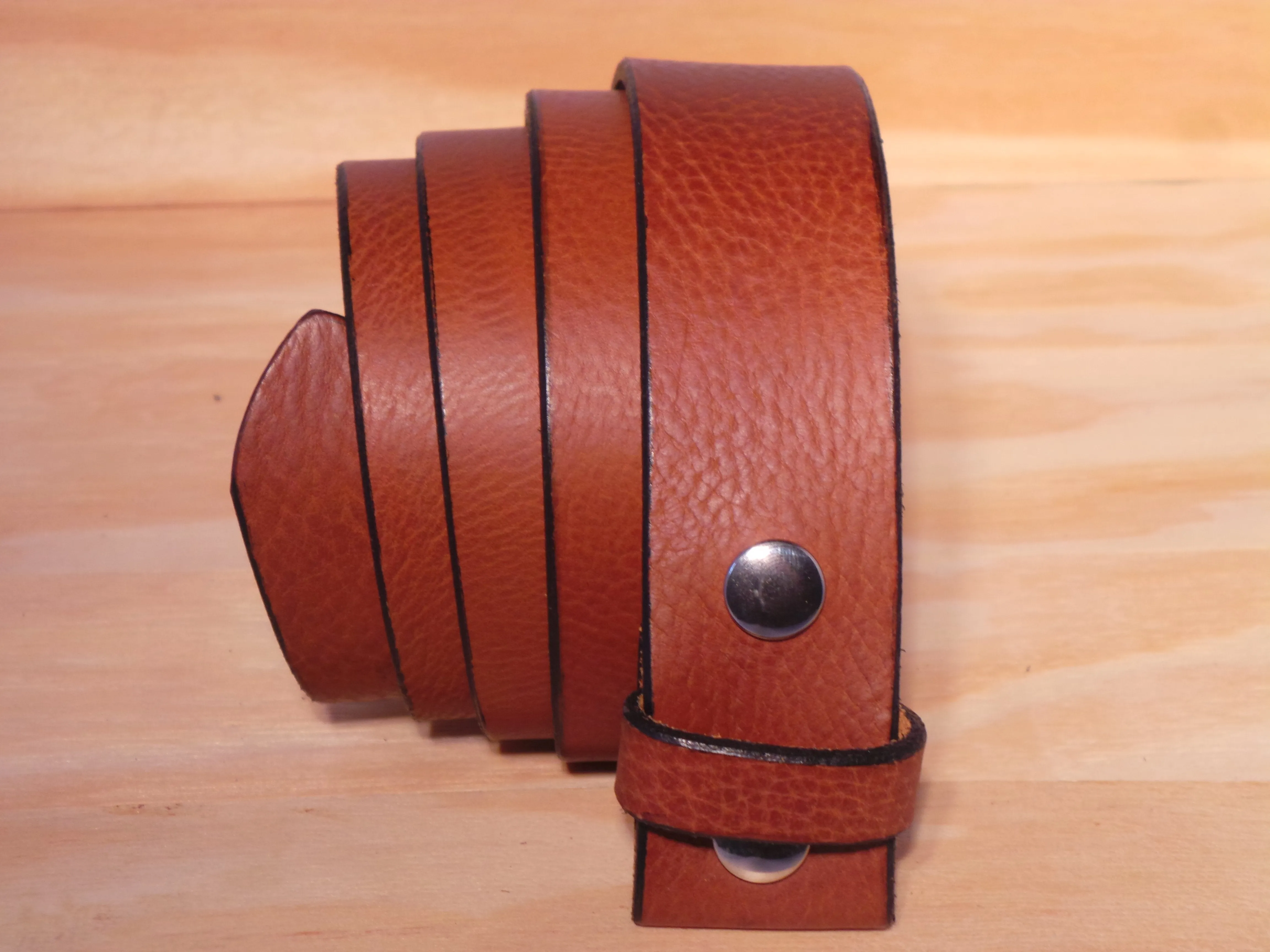 100% Real Brown 1" Inch (25mm) Leather Belt Strap