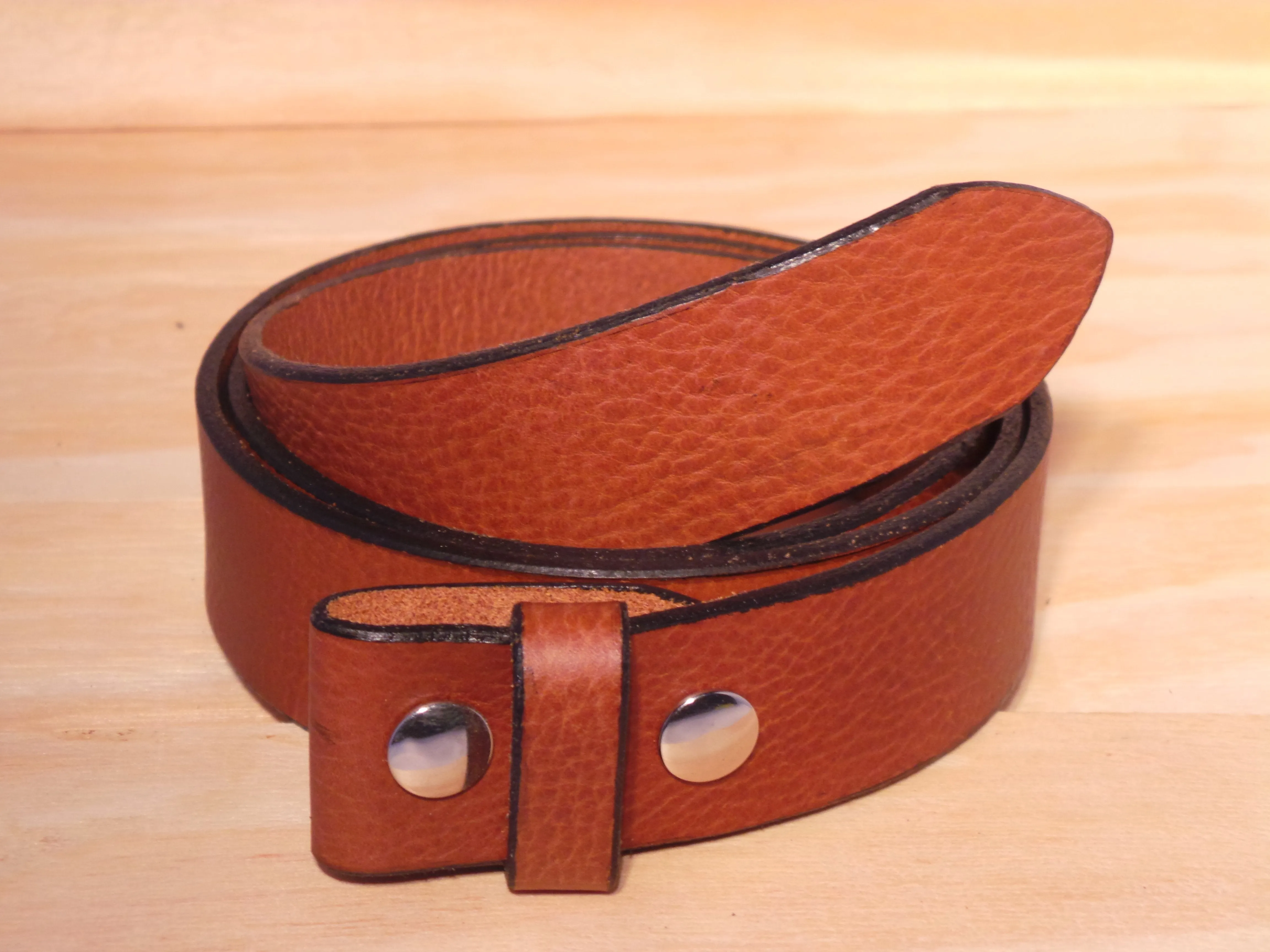 100% Real Brown 1" Inch (25mm) Leather Belt Strap