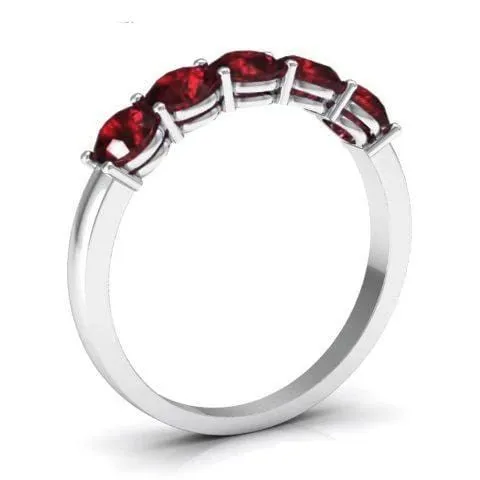 1.00cttw Shared Prong Garnet Five Stone Ring