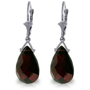 10.2 Carat 14K Solid White Gold Walking In Love Garnet Earrings