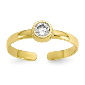 10KT Yellow Gold Cubic Zirconia 1MM Toe Ring