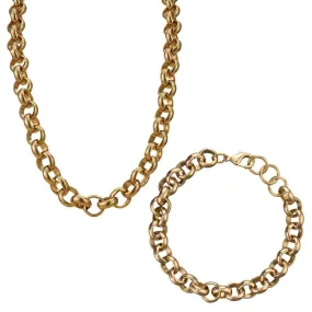 10mm Gold Belcher Chain Set 8/24 Inches