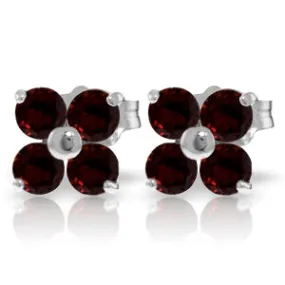 1.15 Carat 14K Solid White Gold Unforgettable Adventure Garnet Earrings