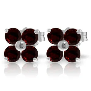 1.15 Carat 14K Solid White Gold Unforgettable Adventure Garnet Earrings