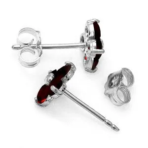 1.15 Carat 14K Solid White Gold Unforgettable Adventure Garnet Earrings