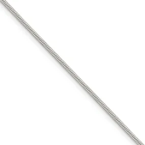 1.25mm, Sterling Silver Round Solid Snake Chain Anklet or Bracelet