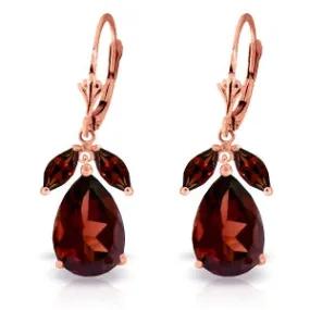 13 Carat 14K Solid Rose Gold Belle Garnet Earrings