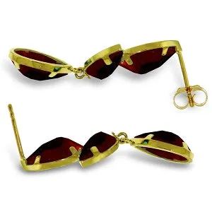 13 Carat 14K Solid Yellow Gold Alexandra Garnet Earrings