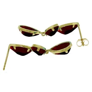 13 Carat 14K Solid Yellow Gold Alexandra Garnet Earrings