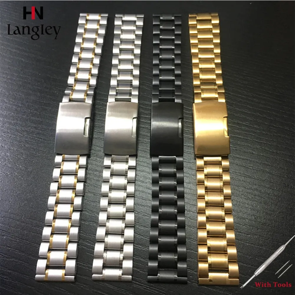 14 16 18mm 19mm 20mm 21mm 22mm 24mm 26mm Watchband Stainless Steel Bracelet Wrist Strpas For Seiko Huawei gt2 Smart Watch Band