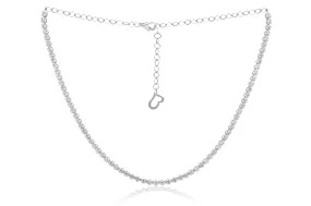 14 kt white gold, 14"  diamond choker necklace featuring 2.00 cts tw round diamonds