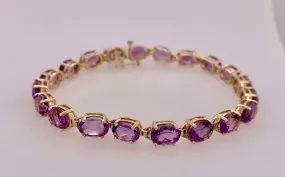 14K Estate Amethyst Bracelet