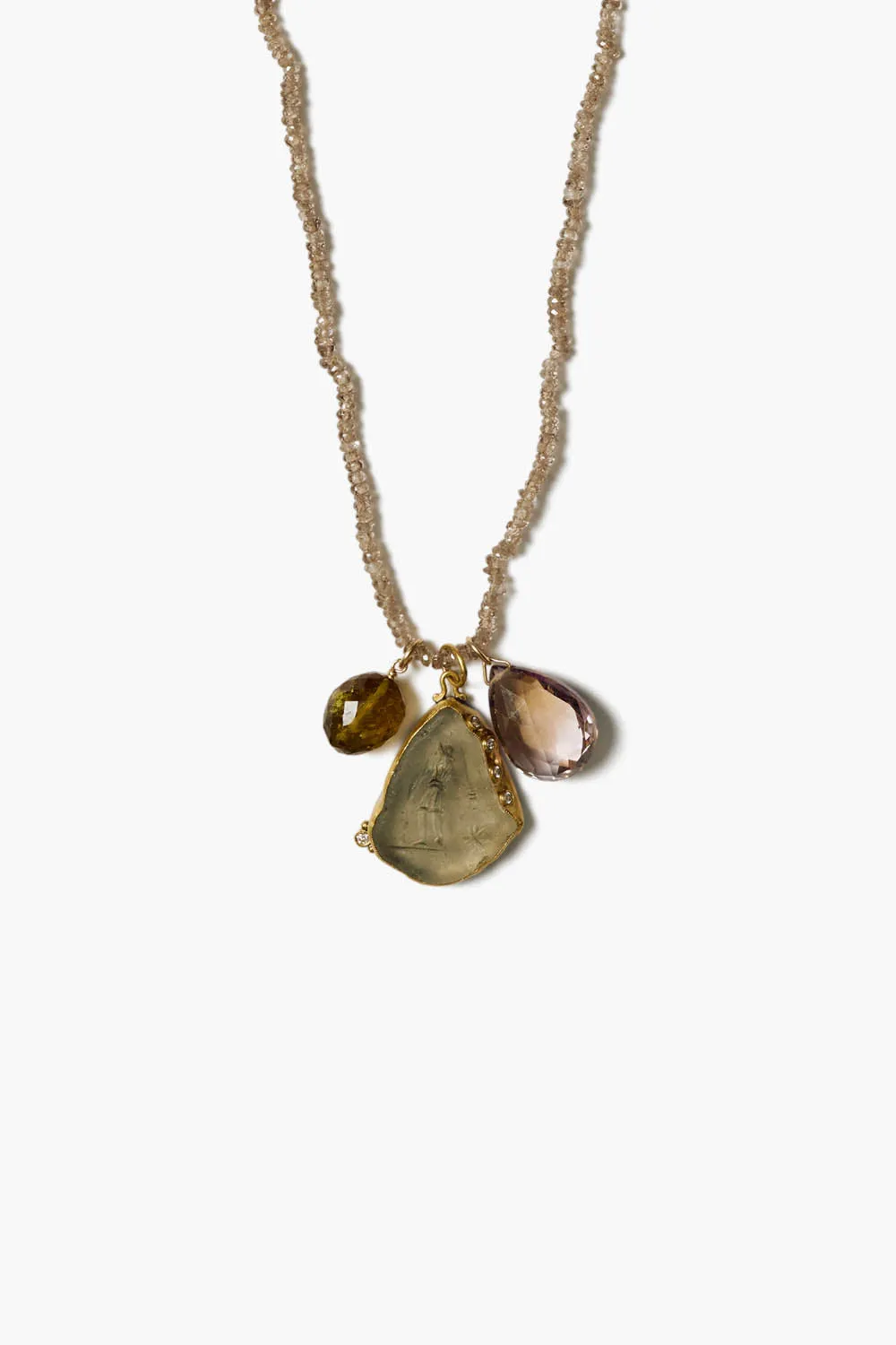 14k Gaius Cameo Necklace Multi