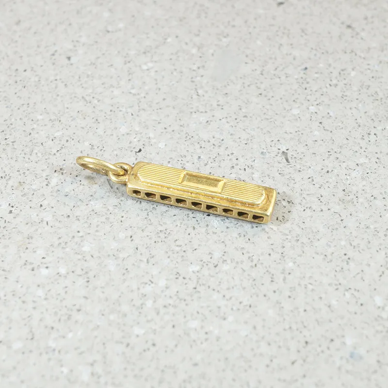 14k Gold Harmonica Charm