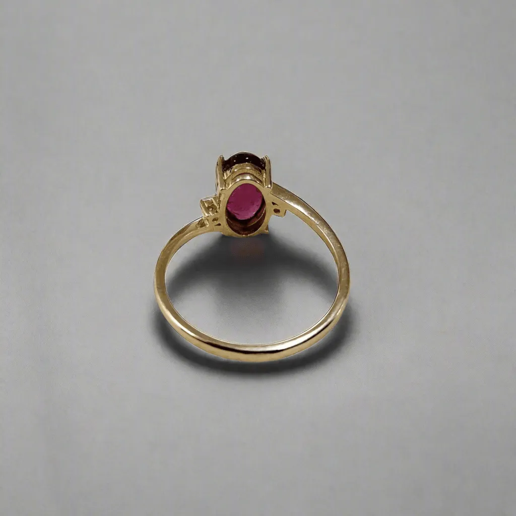 14k Gold Natural Pink Tourmaline & Brilliant Cut Diamond Ring