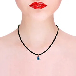 14K Solid Rose Gold & Leather Garnet Necklace