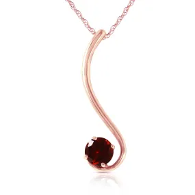 14K Solid Rose Gold Garnet Classic Necklace