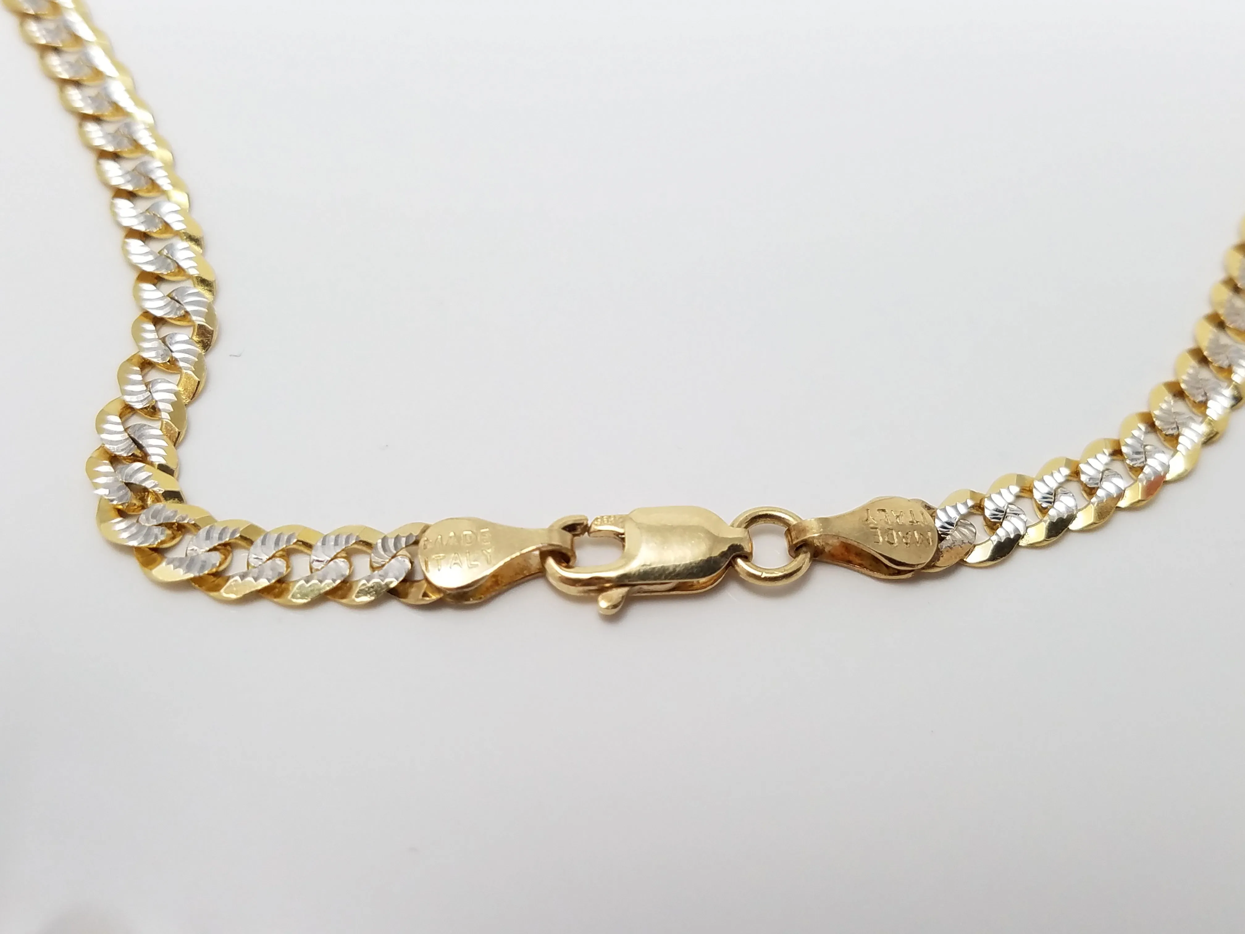 14k Two-Tone Gold Fancy Link 10" Bracelet/Anklet