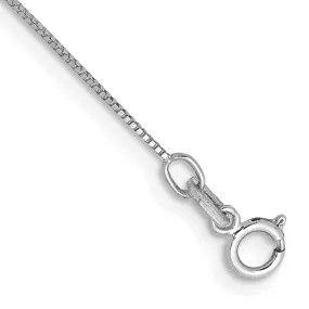 14k WG .5mm Box with Lobster Clasp Chain Anklet