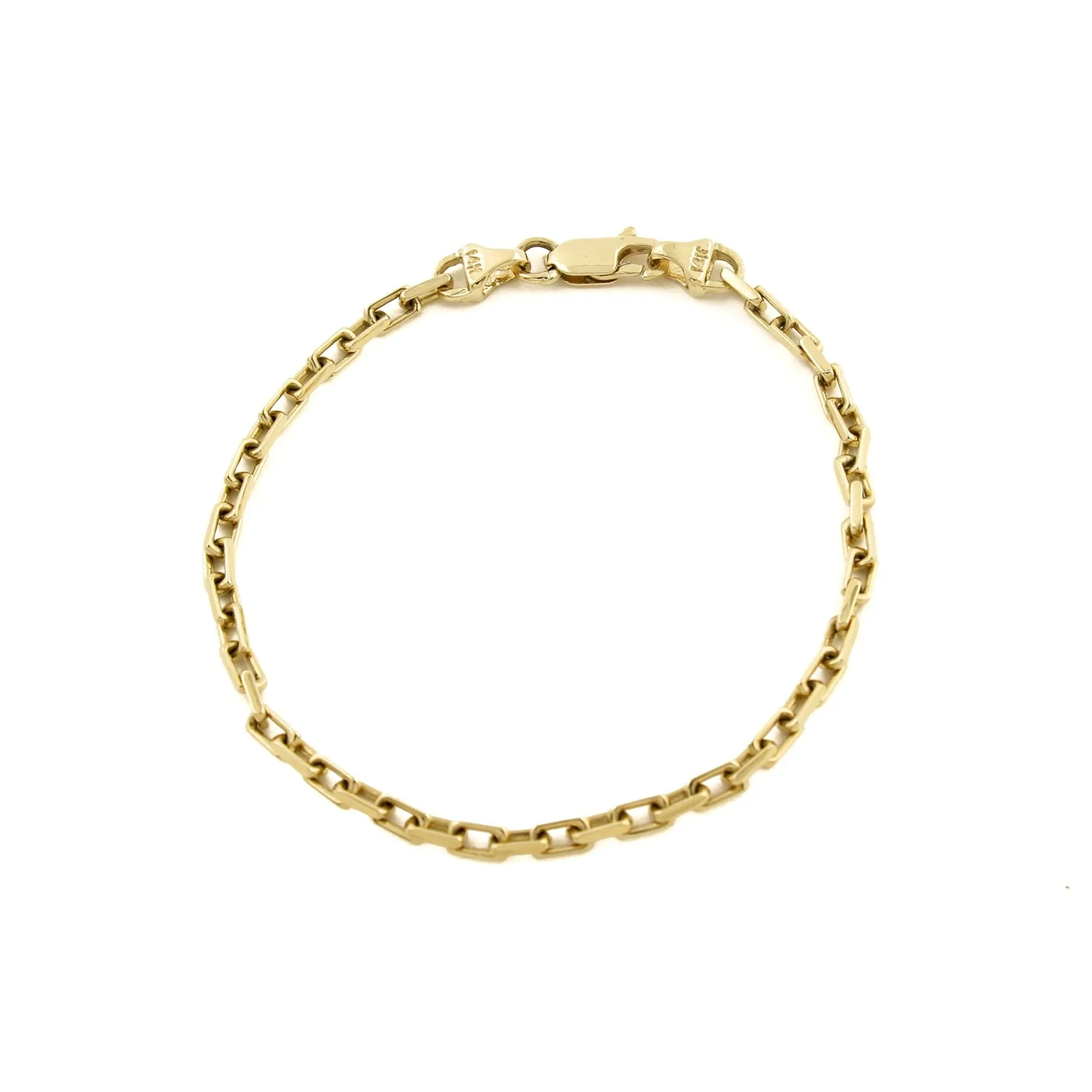 14K x 4mm Cable Chain Link Bracelet