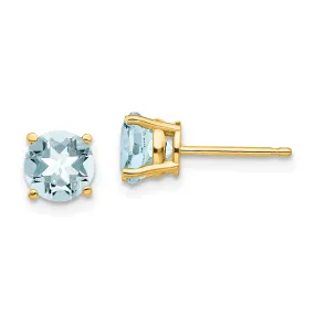 14k Yellow Gold Aquamarine Earrings