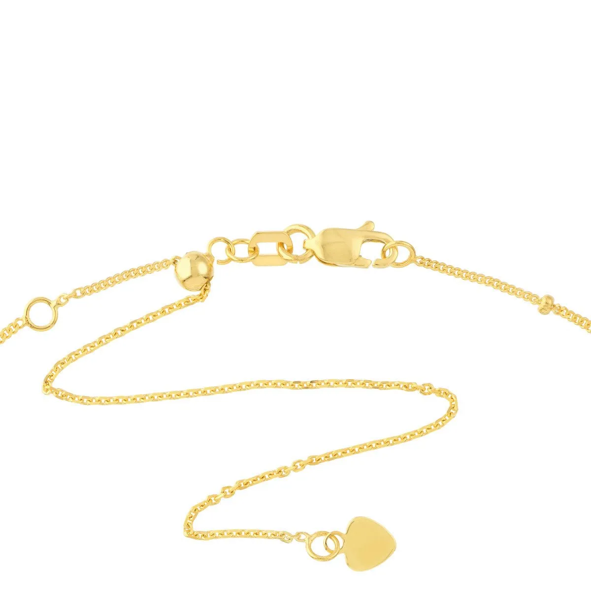 14K Yellow Gold Cross Choker on Saturn Chain