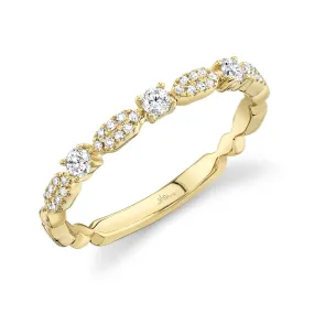 14K Yellow Gold Diamond Stackable Ring