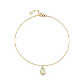 14kt Green Amethyst Pear Anklet