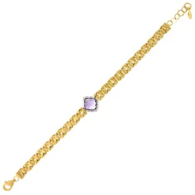 14Kt/Silver Amethyst Bracelet (143-EL08GB-AM)