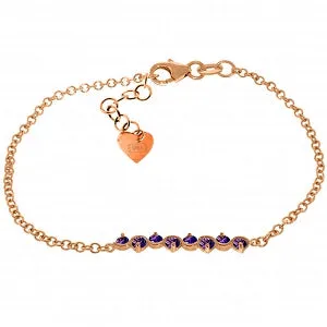 1.55 Carat 14K Solid Rose Gold Bracelet Natural Amethyst