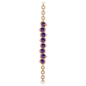 1.55 Carat 14K Solid Rose Gold Bracelet Natural Amethyst