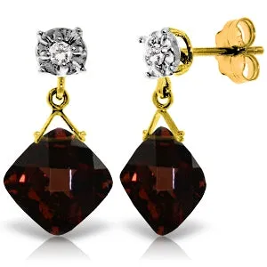 17.56 Carat 14K Solid Yellow Gold Welcome To My Life Garnet Earrings