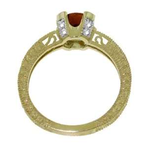 1.8 Carat 14K Solid Yellow Gold My Destination Garnet Diamond Ring