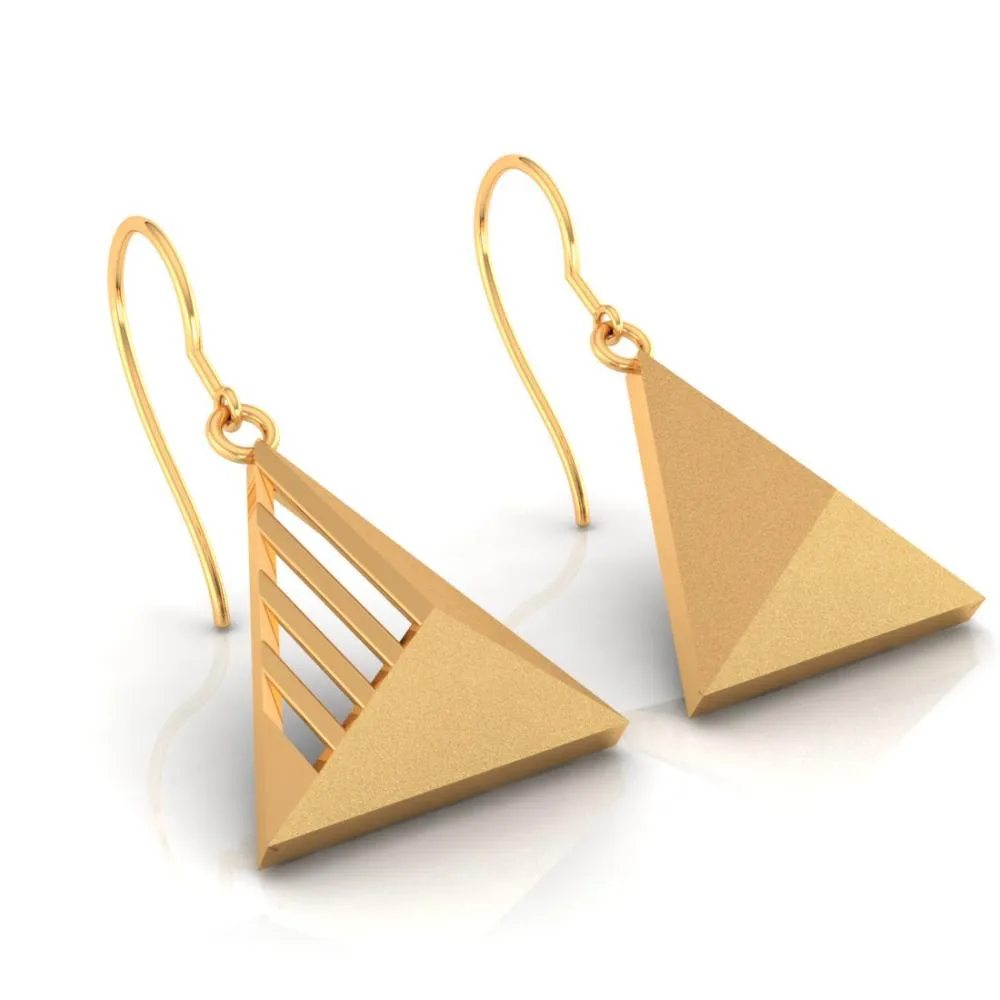 18k Exquisite Conical-shaped Gold Earrings