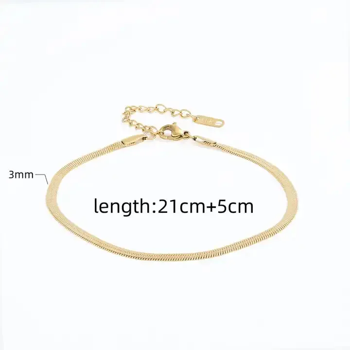 18k Golld-Filled Herringbone Anklet - Cuban Link Anklet - Anklets For Women - Isla Anklet