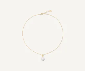 18K Yellow Gold Pearl Pendant Necklace